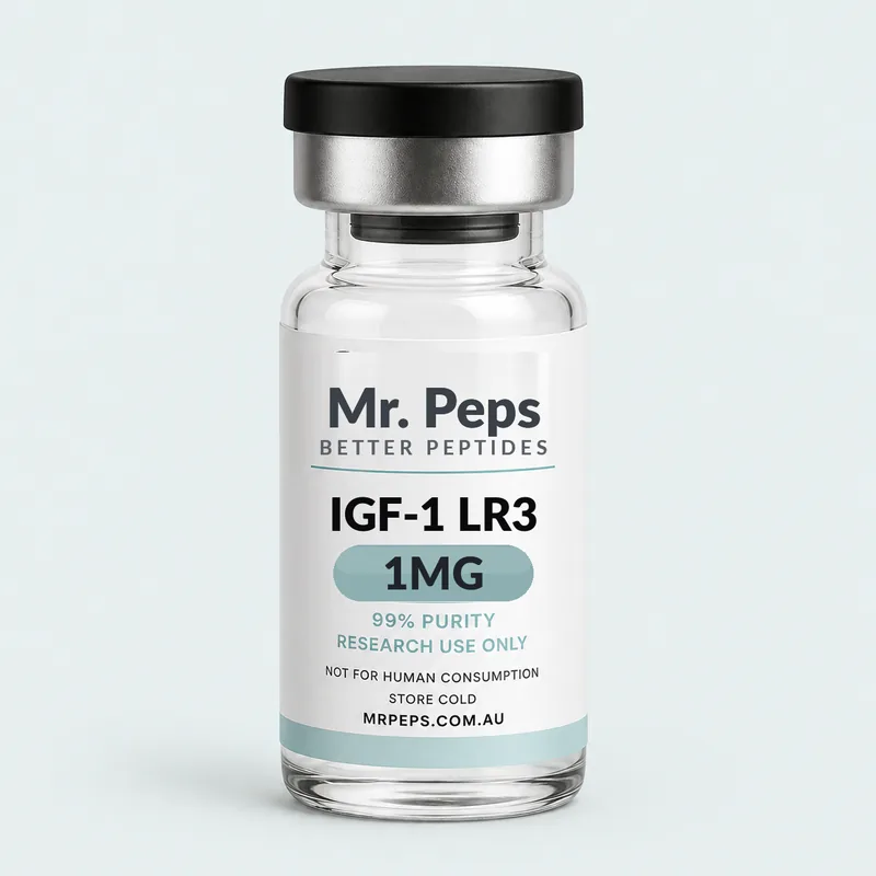 IGF-1 LR3 1mg research peptide vial, lyophilised - Mr. Peps Australia