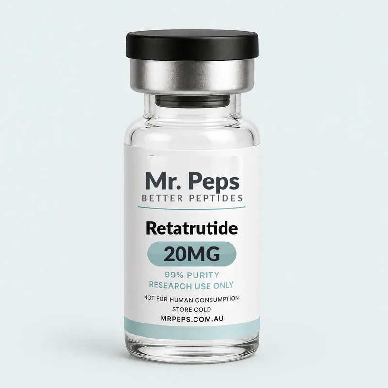 Retatrutide 20mg research peptide vial, lyophilised - Mr. Peps Australia
